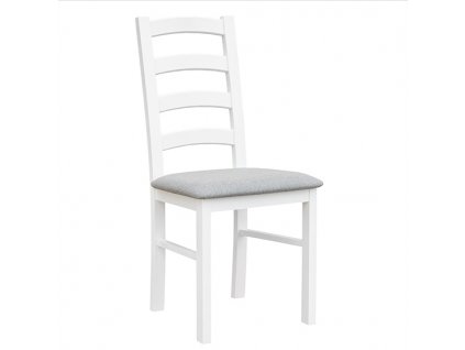 Jídelní židle s čalouněným sedákem v provensálském stylu bílá Lazio (látky KAT ASPEN 11)