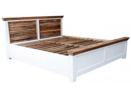 Luxusní designová manželská postel Agni 180x200 z masivu mango
