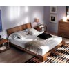 Dvoulůžková postel s dřevěným čelem ve stylu Provence AMHEC026, italský nábytek (dekoru AM ořech červotoč)
