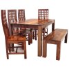 Jídelní sestava Gani pro 6 osob, indický nábytek z masivu