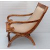 Relaxační křeslo s taburetem v kombinace dřeva a čalounění,palisandrový masiv,, indický nábytek - KT 2