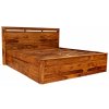 Designová dvoulůžková postel s úložným prostorem Tina 180x200 z masivu palisandru