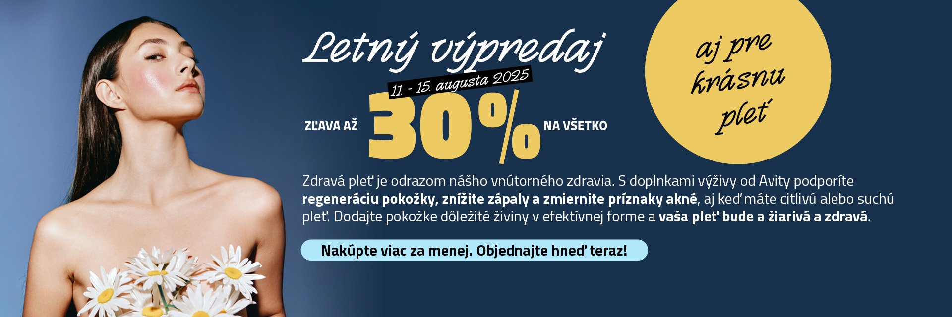 Letny vypredaj -30 banner Avita pre zdravu plet