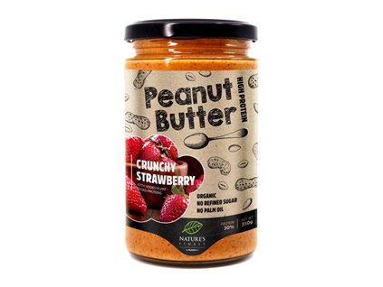 Peanut Butter Crunchy Strawberry Bio 350g (Bio Arašídový krém jahodový)