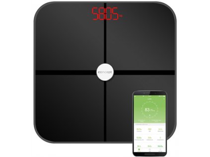 Osobní váha diagnostická 180 kg PERFECT HEALTH, černá VO4011