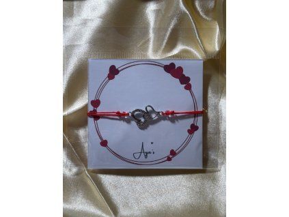 Pletený náramek double heart