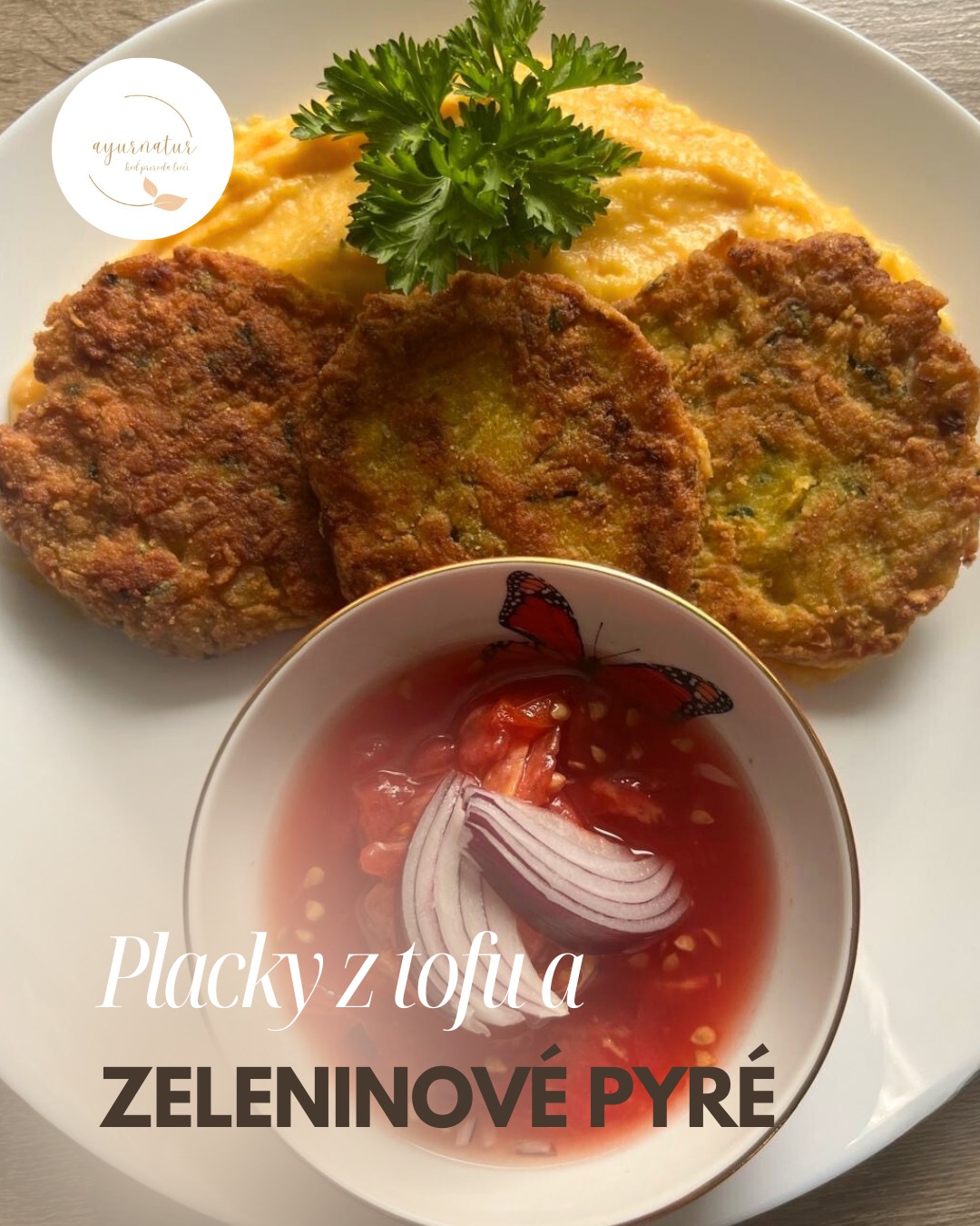 Placky z tofu a zeleninové pyré