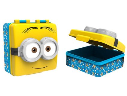 SVAČINOVÝ BOX PLASTOVÝ 3D MIMONI, 600 ML