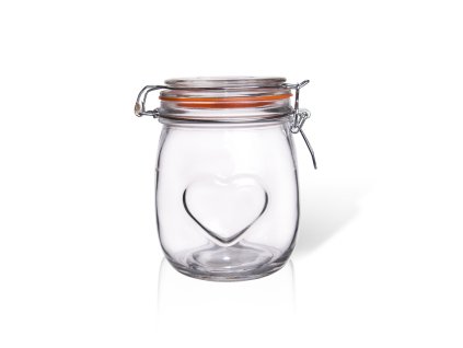 Dóza s klipovým uzávěrem Bela 0,75 l srdce