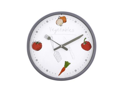 NÁSTĚNNÉ HODINY KULATÉ 25,5CM, OVOCE/ZELENINA ASSO