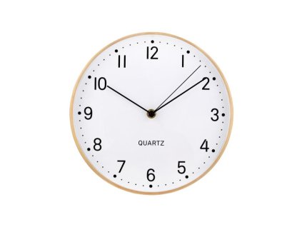 NÁSTĚNNÉ HODINY KULATÉ, PRŮM. 24,8CM, ZLATÝ RÁM