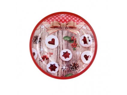PODNOS VÁNOČNÍ KULATÝ"LINECKÉ" 26x2,5CM, ČERVENÁ