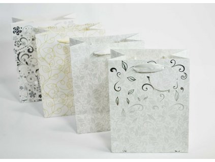 taška dárk.  M, ORMANEMT, bílá, 23x18x10cm, papír