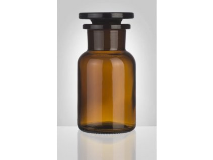 dóza-prachovnice  100ml-kul.hnědá, zabr.víko, sklo