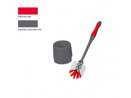 WC SOUPRAVA ŠTĚTKA S MISKOU, ČERVENÁ/ŠEDÁ 32X7,5M