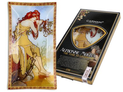 Dekorativní skleněný tác Alfons Mucha "Léto"