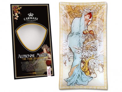Dekorativní skleněný tác Alfons Mucha "Zima"