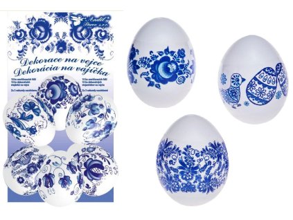 dekorace vajec Modrá 10ks+10stojánků, smršť.fólie