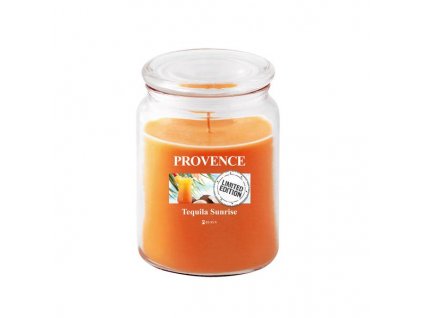 SVÍČKA VE SKLE S VÍČKEM 510G, TEQUILA SUNRISE