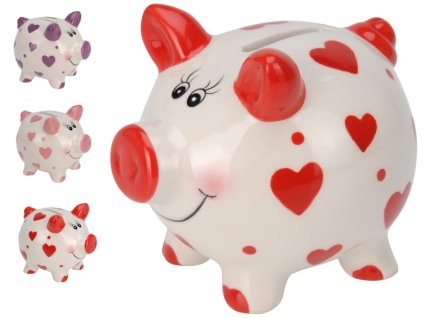 pokladnička PRASÁTKO SRDCE, 3 druhy