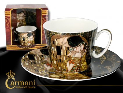 Carmani, šálek podšálek 250ml - Gustav Klimt - The Kiss