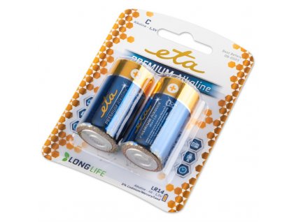 Baterie alkalická ETA PREMIUM ALKALINE C, LR14, blistr 2ks