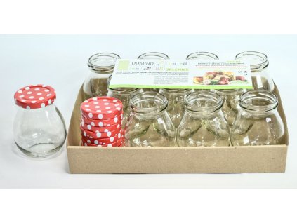 sklen.zavař. 245ml-10ks-MAYO-jog.+10ks víč.PUNTÍK-TO58