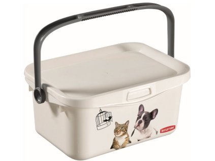 MULTIBOX NA KRMIVO 3L 26X18X11CM S VÍKEM PSI+KOČKY PH