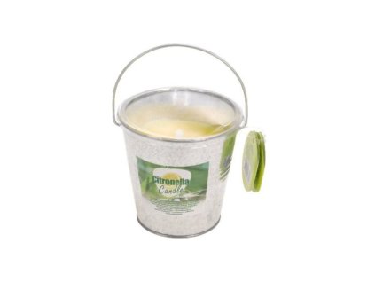 svíčka  1ks d10x10cm, proti hmyzu CITRON., vědro kov