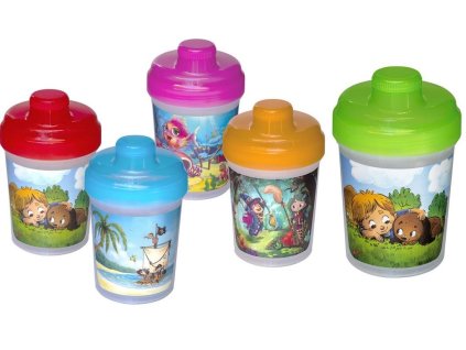 láhev 450ml, měrka 300ml, DĚTSKÁ, nápitka šroub., plast