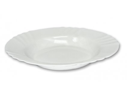 talíř d23cm hluboký, EBRO bílý, opál.sklo