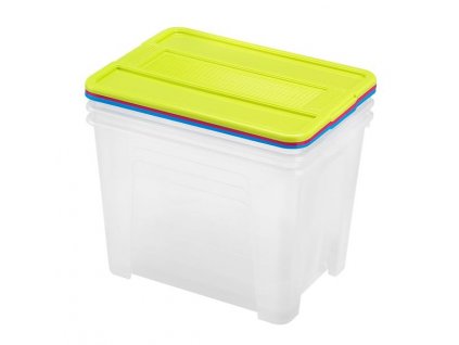 BOX ÚLOŽNÝ S VÍKEM SET 3KS TEX BOX 21L