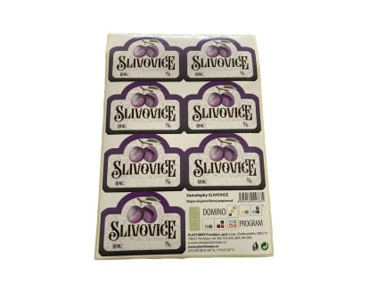 etikety SLIVOVICE 7ks, samolepky