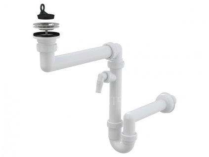 Sifon drezovy s vypusti s pripojkou a870p s nerezovou mrizkou 70 x 40 mm prostorove usporny 180 v