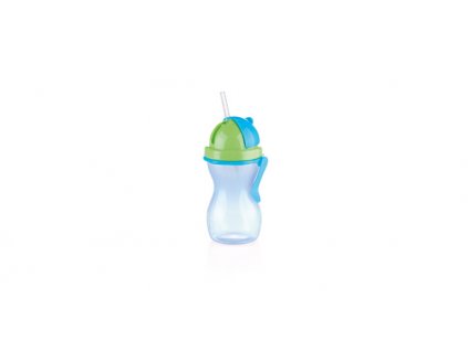 Dětská láhev s brčkem BAMBINI 300 ml, zelená, modrá