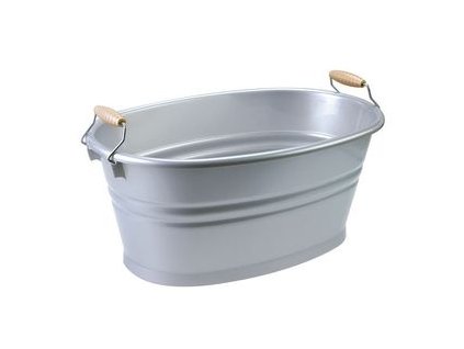 škopek 12l NOSTALGIA ovál, stříbrné, 44x29x18cm Tontarelli, plast