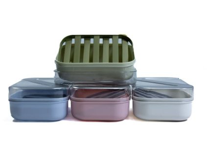 krabička na mýdlo, MIX barev, transp.víčko, plast