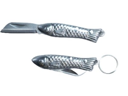 nůž-přívěšek Rybička, 3,3cm, roztažený 5,3cm, kov