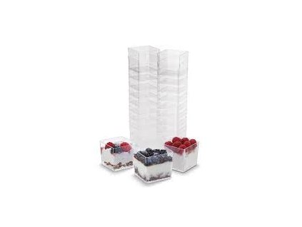 pohárek 120ml 4boký FINGERFOOD krychl., plast - 1 ks
