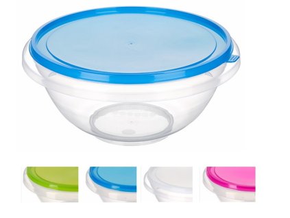 mísa 7,0l+víko, d32x15,3cm, 3barvy, transp.plast