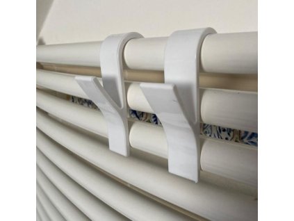 háček- 6ks koupel., na topný žebřík, bílý, plast