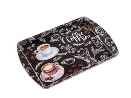 podnos 25x20cm, COFFEE TIME, plech