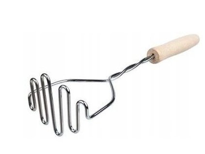 mačkadlo brambor SPIRÁLA  8,5x6,5x29,5cm, kov/dřevo