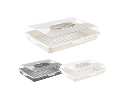 podnos 36x36x10cm na dort, víko, plast