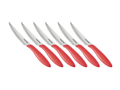 Nůž steakový PRESTO 12 cm, 6 ks, červená