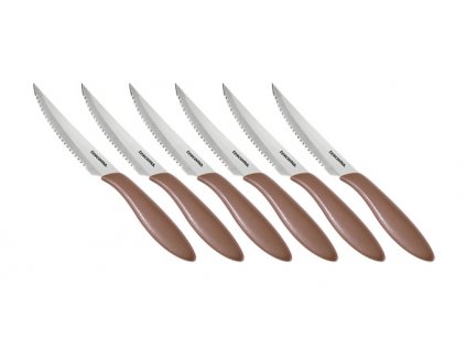 Nůž steakový PRESTO 12 cm, 6 ks, hnědá