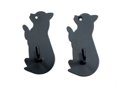 háček- 2ks-KOČKA-ČERNÝ kov, samolep.