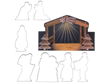 Vykrajovačky Betlém sada 7 ks s jesličkami