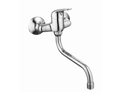 PLU3115-S150 - PLUTO, dřezová stěnová baterie, rozteč 150 mm, kulaté ramínko 200 mm