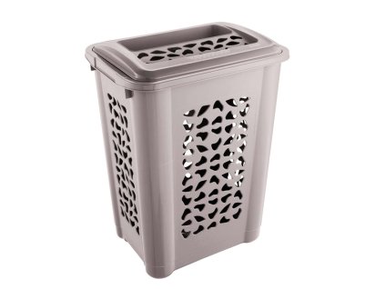 koš 60l na použ.prádlo,45x34x60cm, šedý, plast